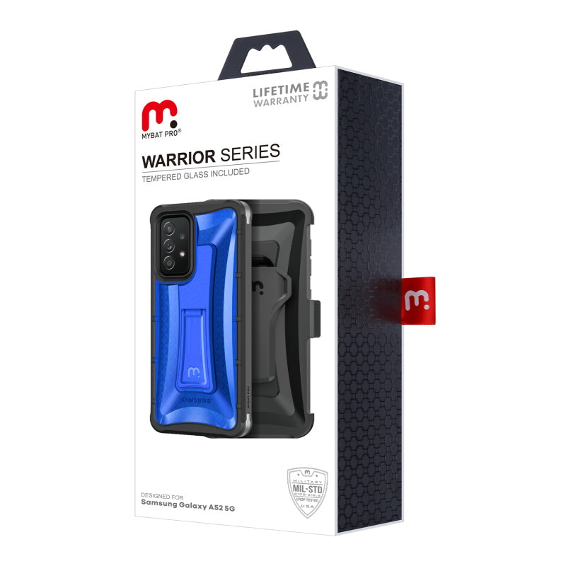 Samsung Galaxy A52 5G MyBat Pro Warrior Series Case with Holster and Tempered Glass - Blue (1101183)