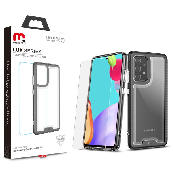 Samsung Galaxy A52 5G MyBat Pro Lux Series Case with Tempered Glass - Black (1101184)