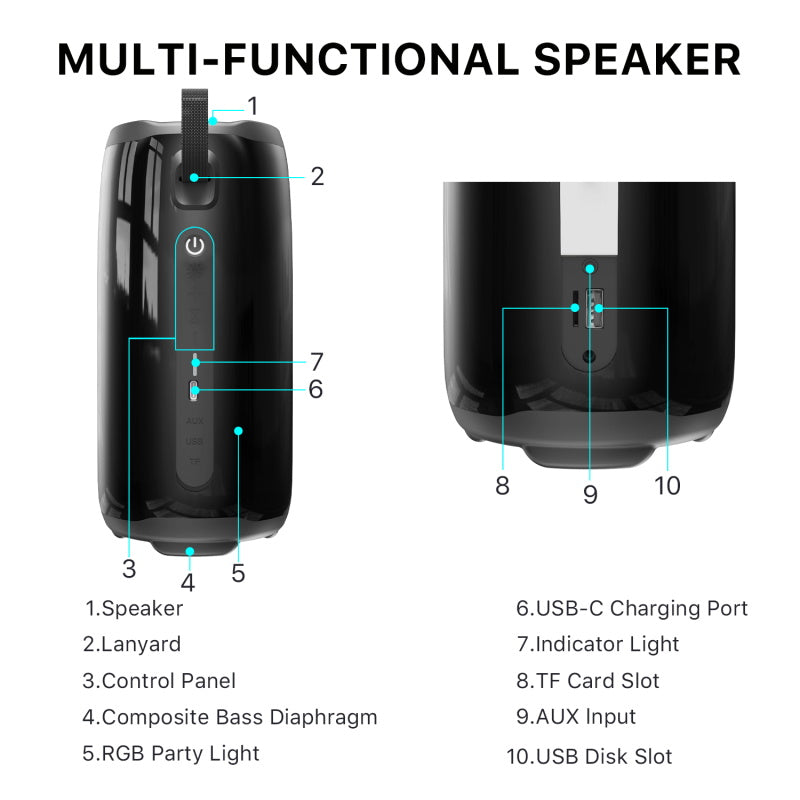 MyBat Pro Firefly Plus Bluetooth Speaker - Black (1102715)