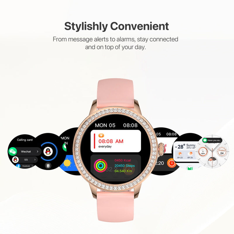 MyBat Pro Crown Diamond Smart Watch - Pink (1102647)