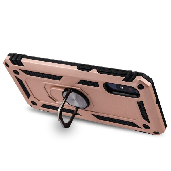 SAMSUNG Galaxy A10E - Mybat Rose Gold/Black Anti-Drop Hybrid Protector Cover (9724)