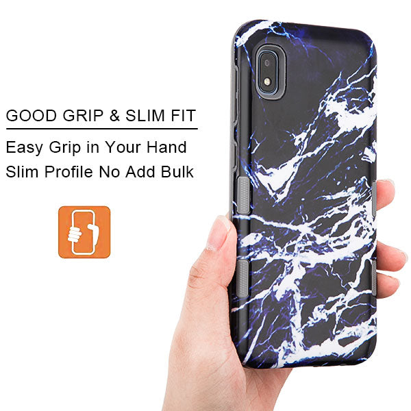 SAMSUNG GALAXY A10E -MYBAT Marble/Iron Gray TUFF Subs Hybrid Case (9497)