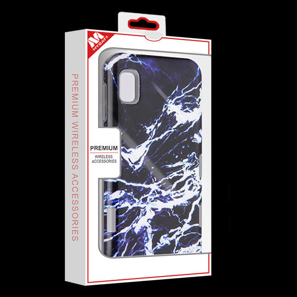 SAMSUNG GALAXY A10E -MYBAT Marble/Iron Gray TUFF Subs Hybrid Case (9497)