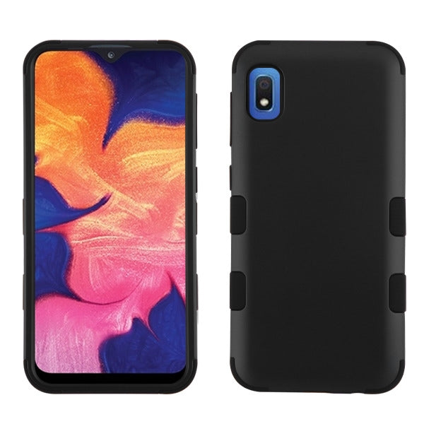Samsung Galaxy A10e MyBat TUFF Hybrid Phone Protector Cover - Rubberized Black / Black (103)