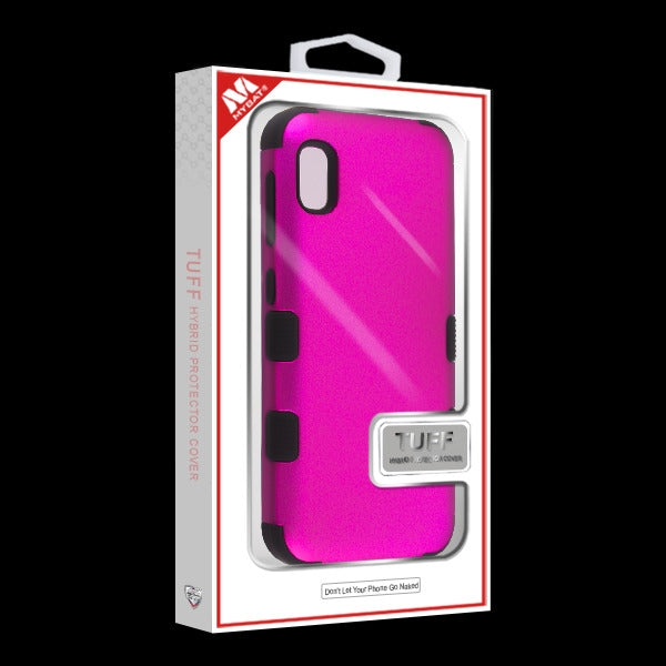 Samsung Galaxy A10e MyBat TUFF Hybrid Phone Protector Cover -Titanium Solid Hot Pink / Black (102)