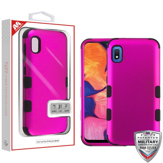 Samsung Galaxy A10e MyBat TUFF Hybrid Phone Protector Cover -Titanium Solid Hot Pink / Black (102)