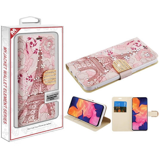 SAMSUNG Galaxy A10E - Mybat Eiffel Tower MyJacket Wallet Diamond Series (9721)