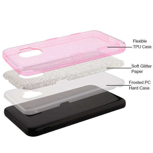 Samsung Galaxy J2 Pure / J2 Core / J2 MyBat TUFF Hybrid Protector Cover- Pink Full Glitter (758)