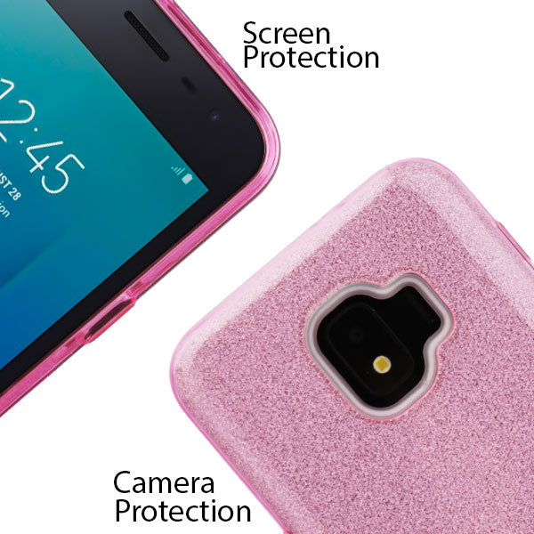 Samsung Galaxy J2 Pure / J2 Core / J2 MyBat TUFF Hybrid Protector Cover- Pink Full Glitter (758)