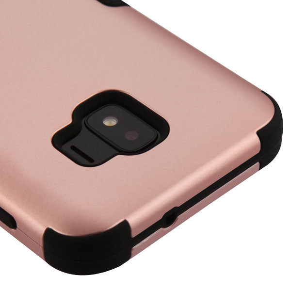 AMSUNG GALAXY J2 PURE MYBAT TUFF HYBRID PHONE PROTECTOR COVER- ROSE GOLD / BLACK (725)