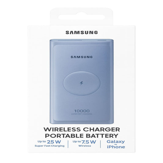 SAMSUNG 10,000 mAh Super Fast 25W Portable Wireless Charger Charger Battery Pack USB-C, Silver (US Version with Warranty)  ( 1103400) (MSRP $99.99)