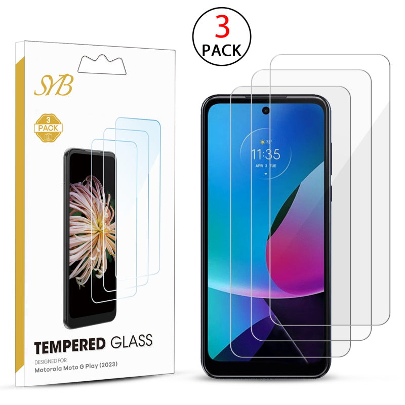 SYB Tempered Glass Screen Protector (2.5D)(3-pack) for Motorola Moto G Play (2023) - Clear (1106342)