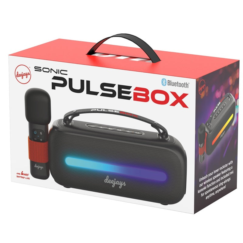 Deejays Sonic Pulse Box Bluetooth Speaker - Black ( 1107883) (MSRP $59.99)