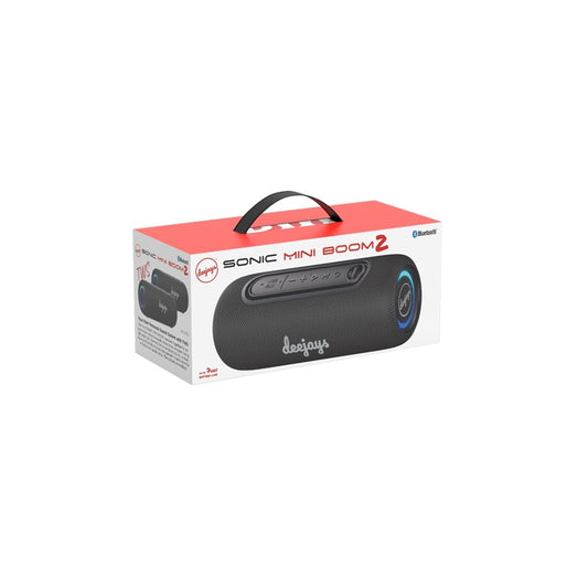 Deejays Sonic Mini Boom 2 Bluetooth Speaker - Black ( 1107884) (MSRP $49.99)