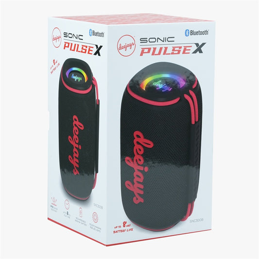 Deejays SNC300 Sonic Pulse X Bluetooth Speaker - Black ( 1107886) (MSRP $59.99)