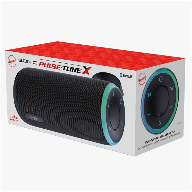 Deejays Sonic PulseTune X Bluetooth Speaker - Black ( 1107885) (MSRP $39.99)