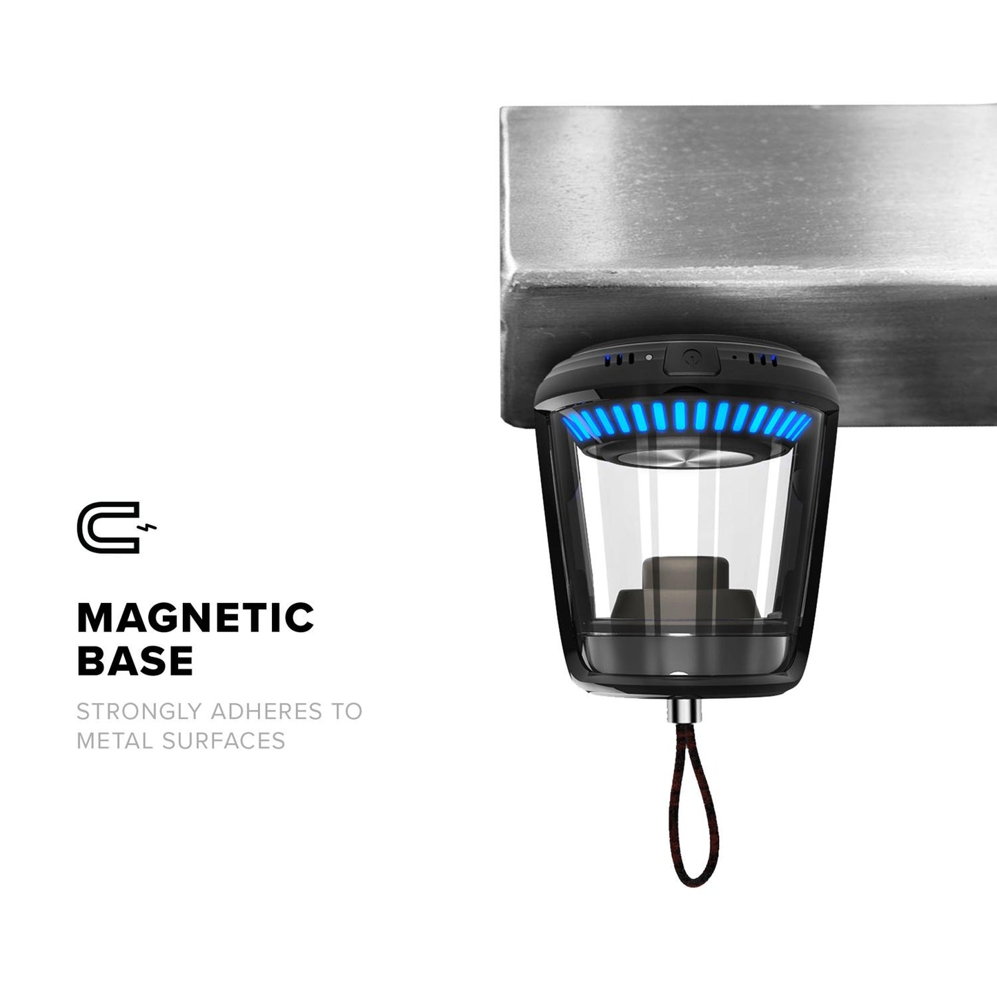ZIZO THUNDER DUO TWS WIRELESS BLUETOOTH SPEAKER [LED ILLUMINATED] - RECHARGEABLE BATTERY BUILT-IN MICROPHONE AND MAGNETIC BASE - BLACK (1104772)