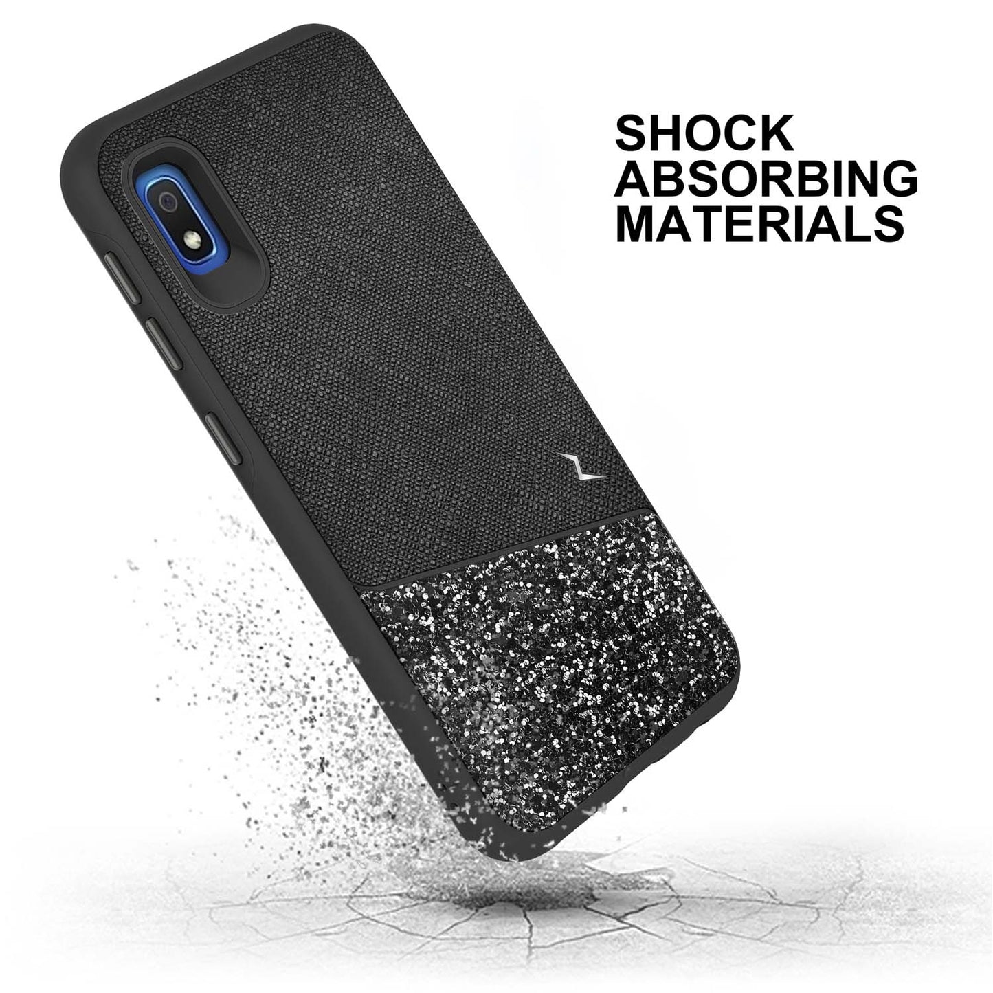 SAMSUNG GALAXY A10E ZIZO STELLAR CASE - BLACK & BLACK (9760)