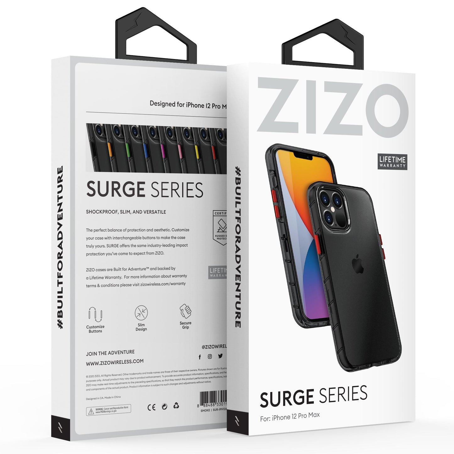 iPhone 12 Pro Max 6.7 ZIZO Surge Series Case – Smoke (110110)