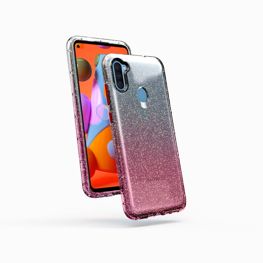 SAMSUNG GALAXY A11 ZIZO SURGE SERIES CASE - PINK GLITTER (10005)
