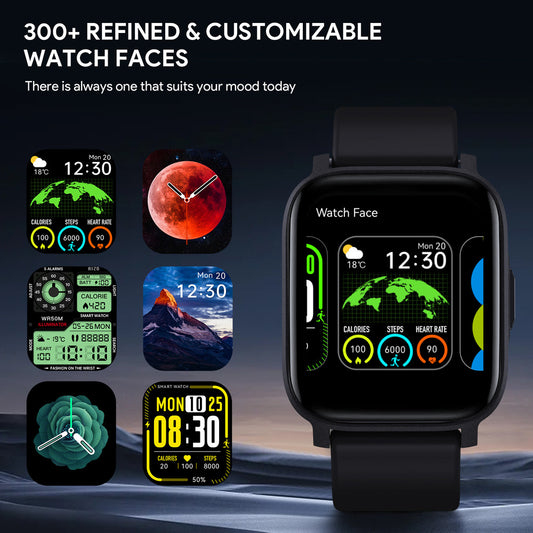 AUKEY SW-1S SmartWatch - Wrist Bluetooth Calling, Large Display: 1.69 - inch, Health Monitoring - BLACK  (1102829)
