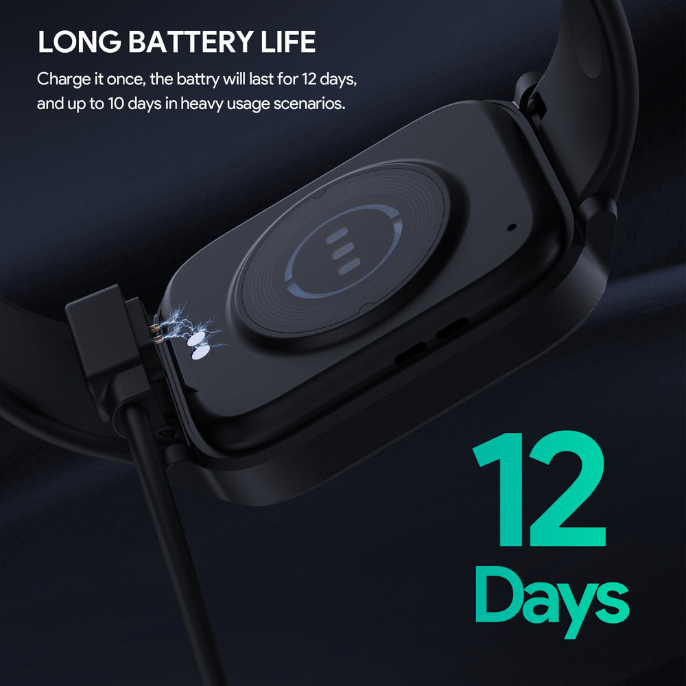 AUKEY SW-1S SmartWatch - Wrist Bluetooth Calling, Large Display: 1.69 - inch, Health Monitoring - BLACK  (1102829)