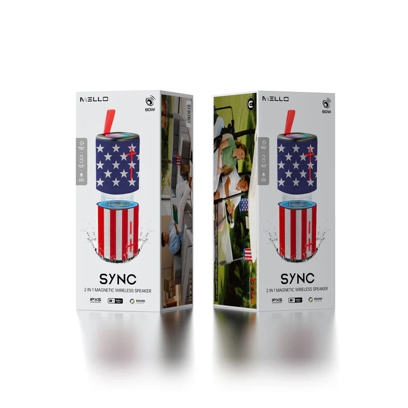 MELLO SYNC 100 WATTS 2IN1 MAGNETIC PORTABLE SPEAKER USA ( 1107788) (MSRP $69.99)