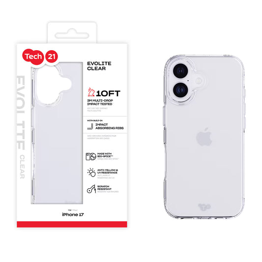 TECH21 Apple iPhone 17 EvoLite Clear Case CLEAR(1103334) (MSRP $59.99)