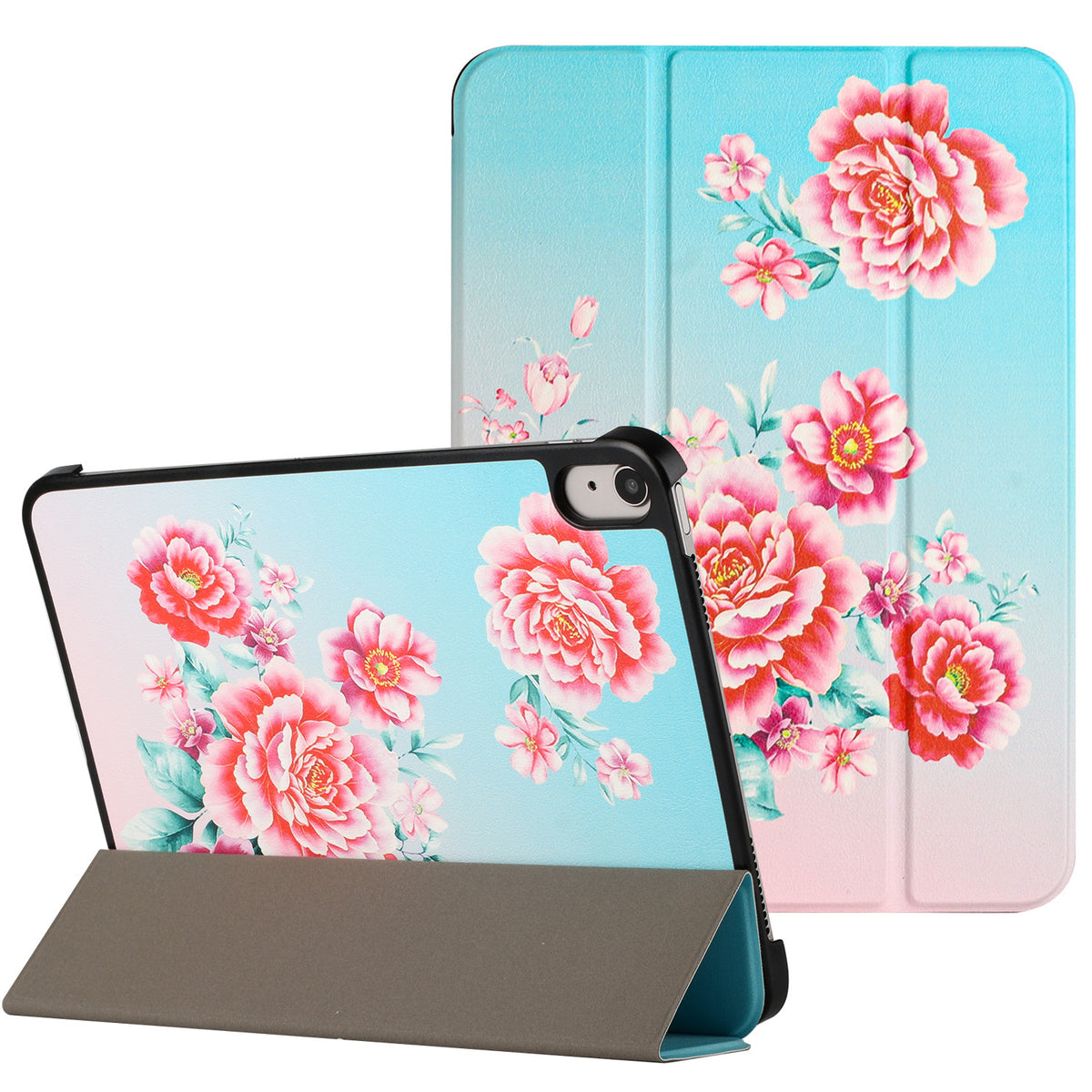 Samsung a9 Plus / A11 Plus 11" Trifold Magnetic Closure PU Leather Case Cover - Blooming Flowers (1108218) MSRP (59.99)
