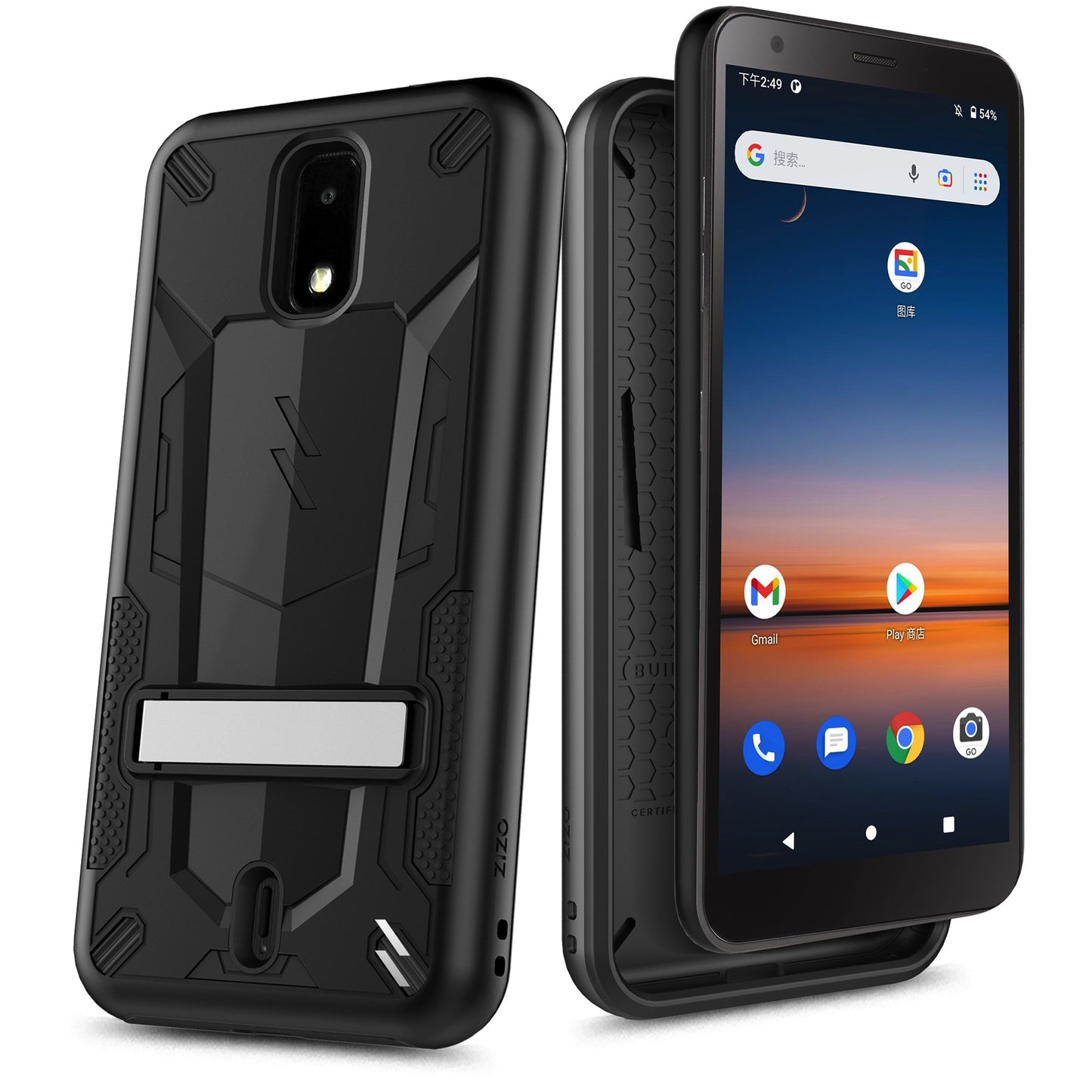 CRICKET DEBUT 4G LTE 5.5INCH ZIZO TRANSFORM SERIES - BLACK (1101818)
