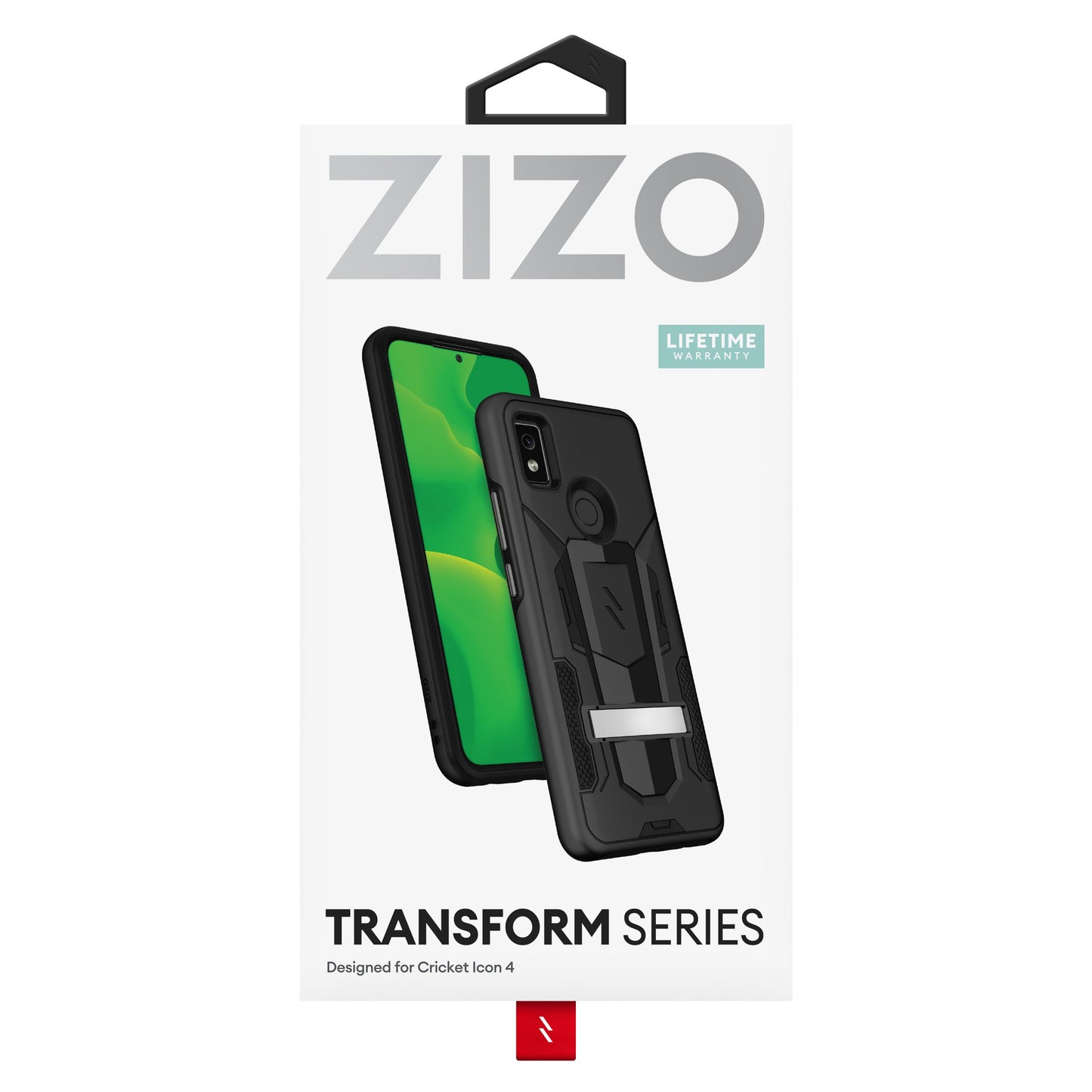 CRICKET ICON 4 ZIZO TRANSFORM SERIES CASE - BLACK & BLACK (1105022)