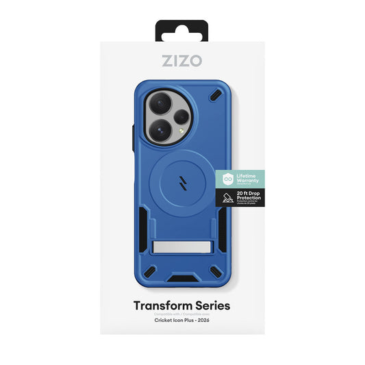 Cricket Icon Plus 2026 ZIZO TRANSFORM Series Case - Blue (1103201) (MSRP $59.99)