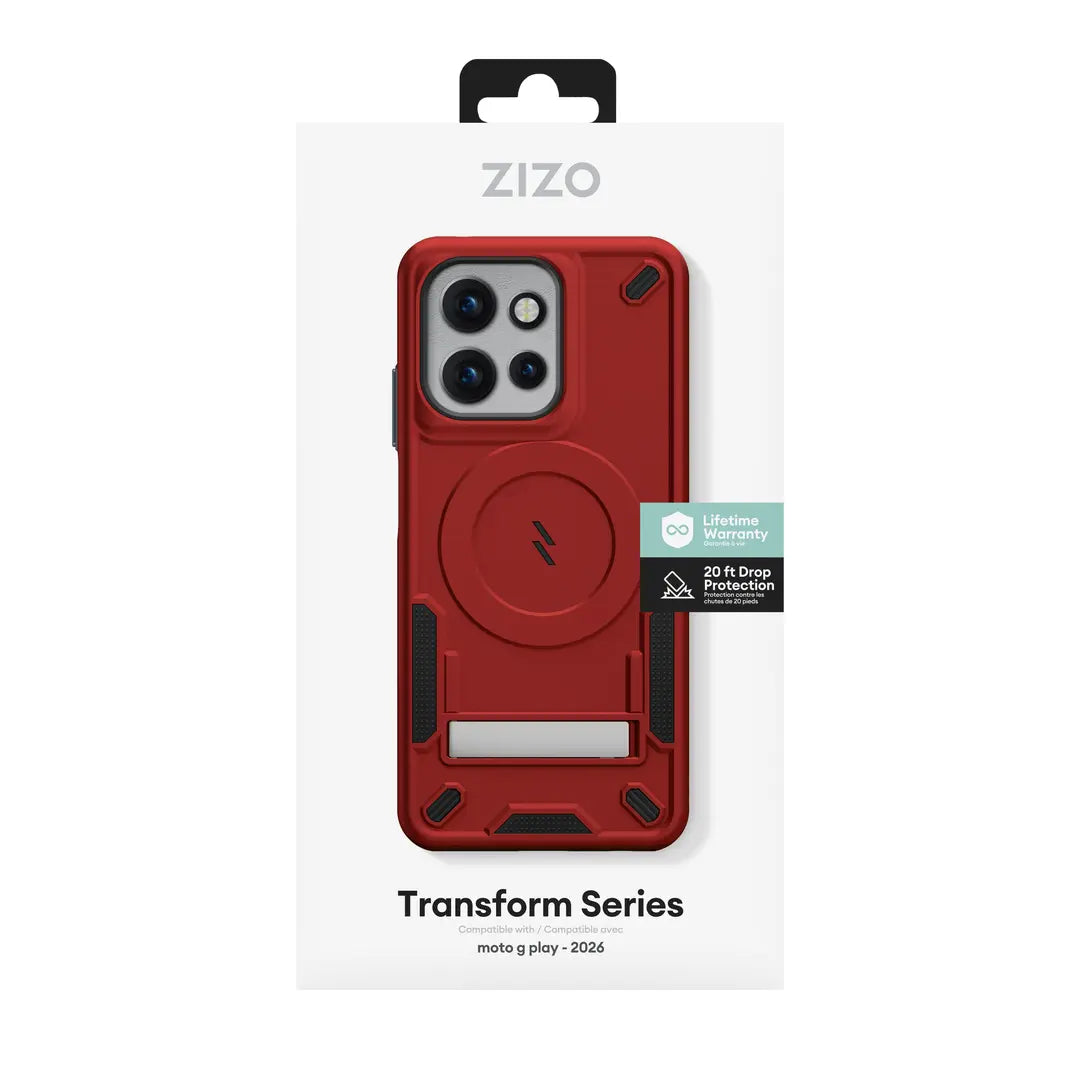 ZIZO TRANSFORM Series moto g play 2026 / g 5G 2026 / g 5G 2025 Case -  Red ( 1108074) (MSRP $59.99)