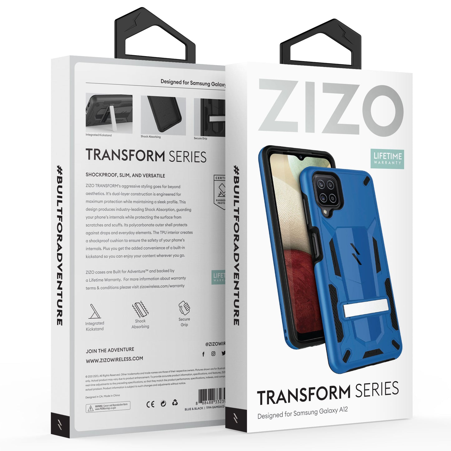 GALAXY A12 ZIZO TRANSFORM SERIES CASE - BLUE & BLACK (1100770)