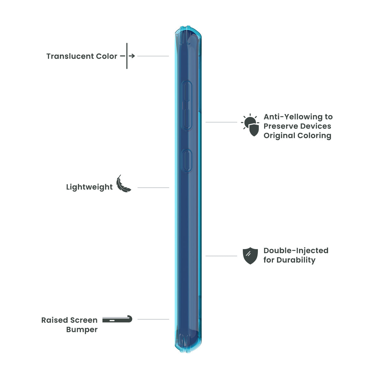 Cricket Debut Quikcell Icon TINT Transparent Case - Ocean (1103098)