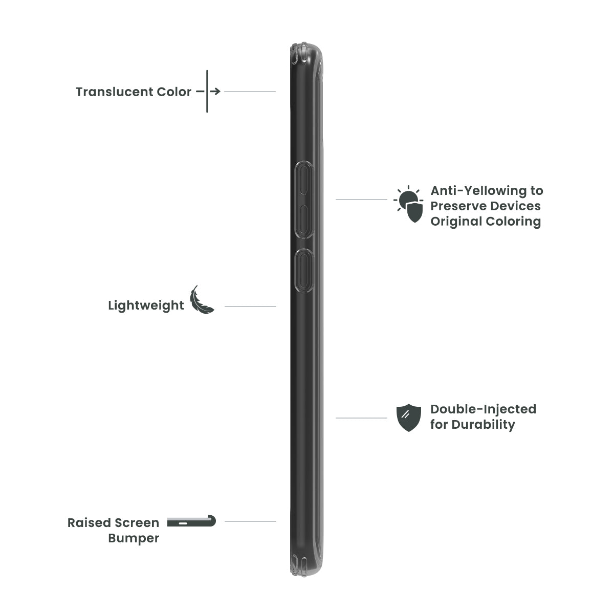 Cricket Vision Plus Quikcell ICON TINT Transparent Case - Smoke (1103859)