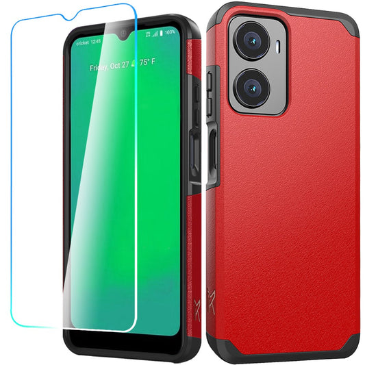 Cricket Magic 2 5G 2024(2nd Version) Tough Strong Hybrid + Tempered Glass - Red (1107533)