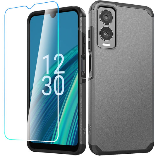 Cricket Debut S3 Tough Strong Hybrid + Tempered Glass - Charcoal Grey (1107661)