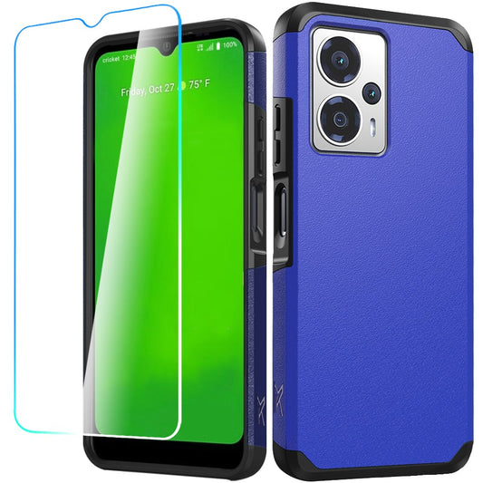 Cricket Outlast 5G 2024 Tough Strong Hybrid + Tempered Glass - Classic Blue (1107408)