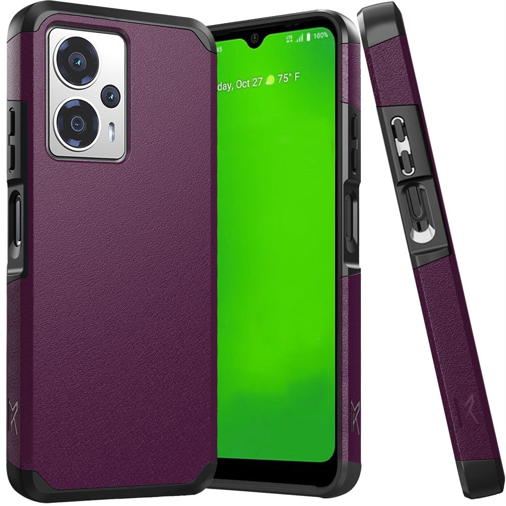 Cricket Outlast 5G 2024 Tough Strong Hybrid + Tempered Glass - Dark Purple (1107409)