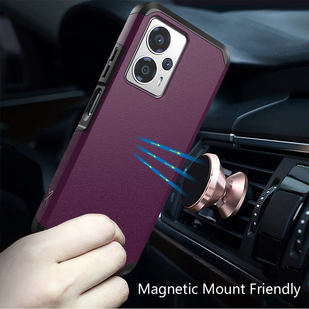 Cricket Outlast 5G 2024 Tough Strong Hybrid + Tempered Glass - Dark Purple (1107409)