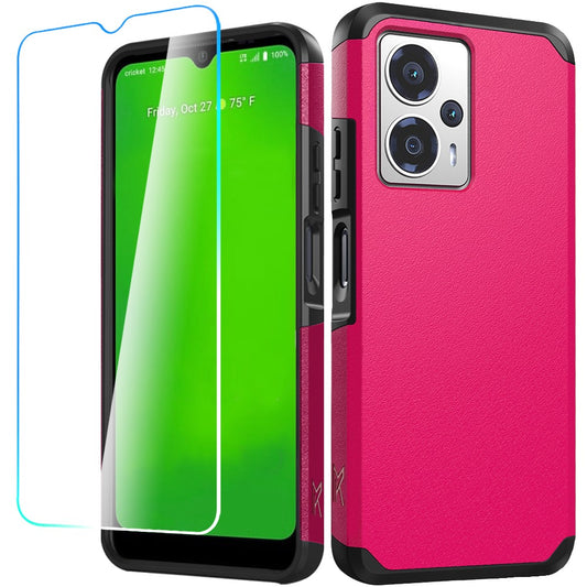 Cricket Outlast 5G 2024 Tough Strong Hybrid + Tempered Glass - Hot Pink (1107411)