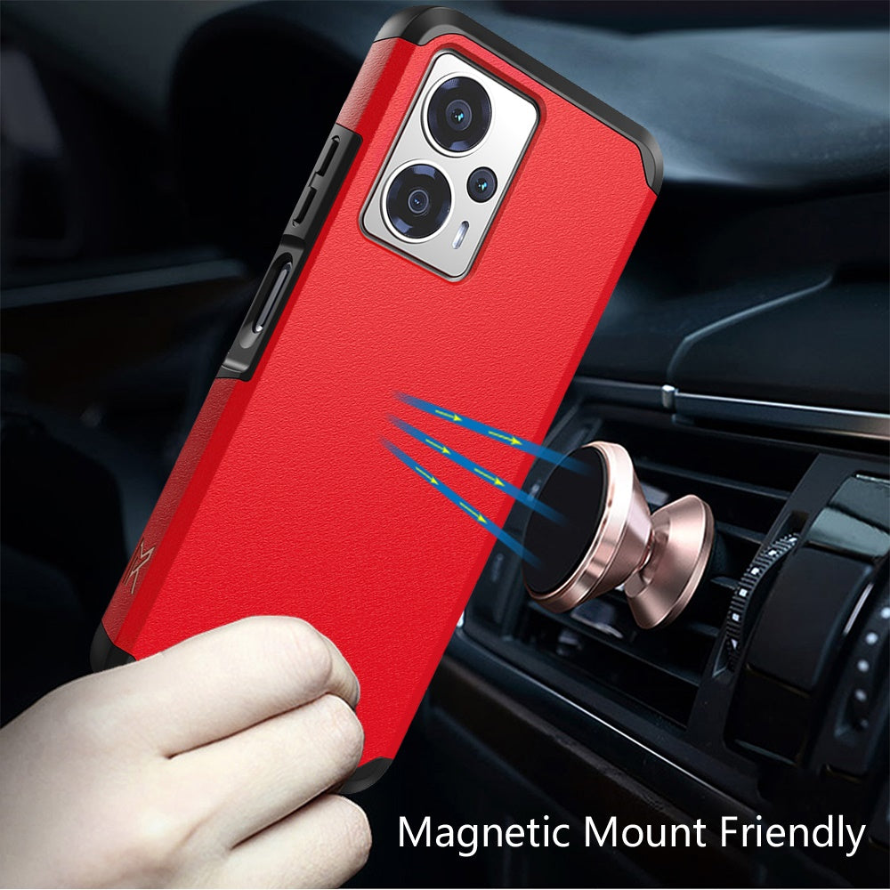 Cricket Outlast 5G 2024 Tough Strong Hybrid + Tempered Glass - Red (1107412)