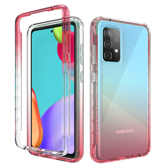 Samsung Galaxy A52 5G Two Tone Transparent Shockproof Case Cover - Red (1101086)