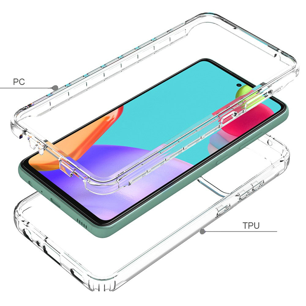 Samsung Galaxy A52 5G Two Tone Transparent Shockproof Case Cover - Red (1101086)