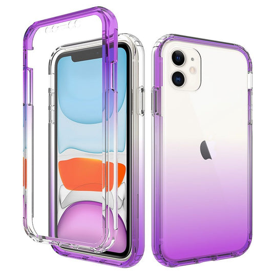 Apple iPhone 13 Pro 6.1 Two Tone Transparent Shockproof Case Cover - Purple (1102002)