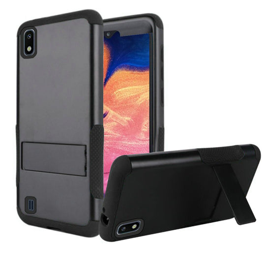 Samsung Galaxy A10e Tough Snap-on Rugged Kickstand Hybrid - Black/Black (72)