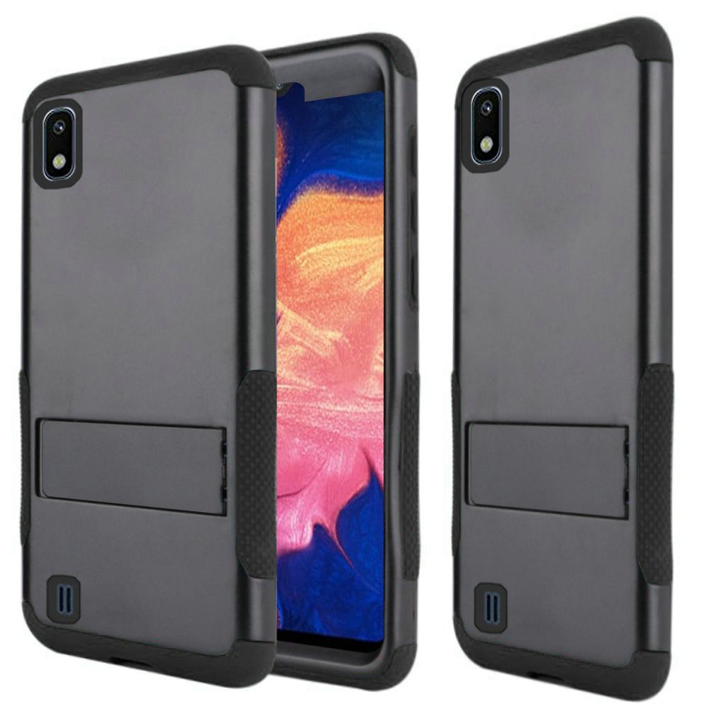 Samsung Galaxy A10e Tough Snap-on Rugged Kickstand Hybrid - Black/Black (72)