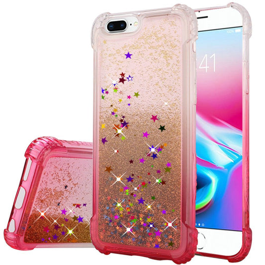 iPhone 8 Plus/7 Plus Liquid Quicksand with Glitter TPU - Hot Pink (4727)