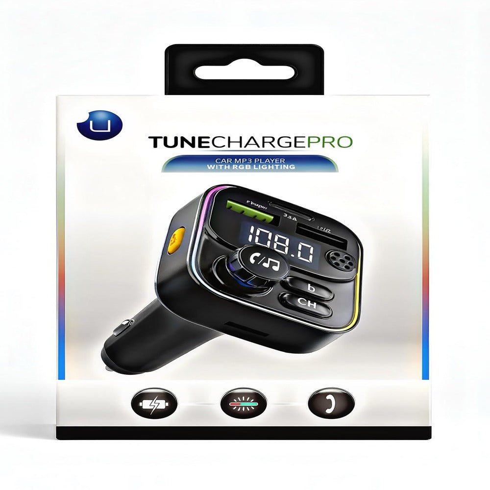 UPLUS TUNE CHARGE PRO CAR MP3 PLAYER WITH RGB LIGHTING - UP02TCPR - BLACK (1103148)(MSRP $49.99)